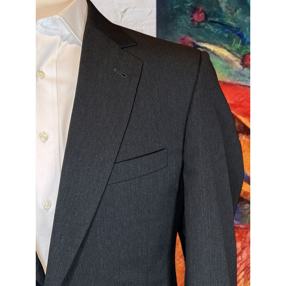 Jos A Bank Signature 42R Solid Charcoal Gray Twill Blazer Sport Coat Suit Jacket - Picture 6 of 15